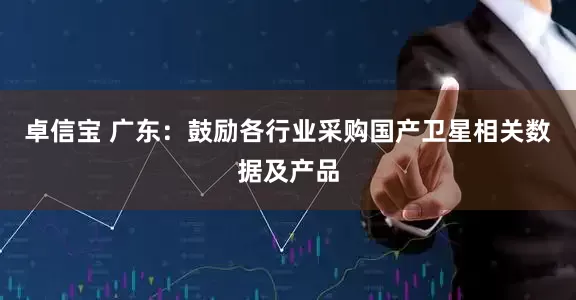 卓信宝 广东：鼓励各行业采购国产卫星相关数据及产品